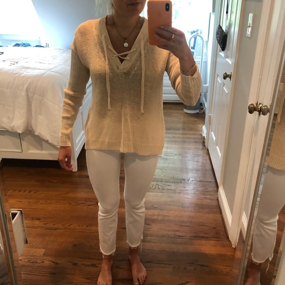 J crew Crochet tie up beachy long sleeve NWT - Picture 4 of 5